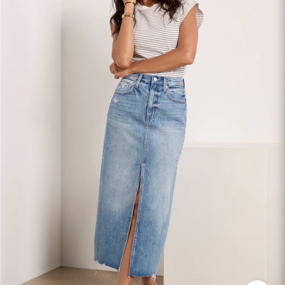 🆕 Pistola Blue Denim Midi Skirt Alice Brooklyn